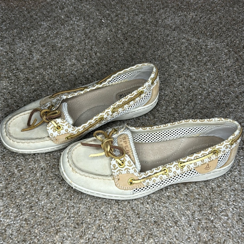 Sperry Women's Angelfish Anchor Print Slip-On Boat Shoe size 7